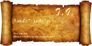 Takó Irén névjegykártya