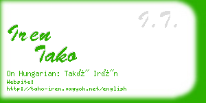 iren tako business card